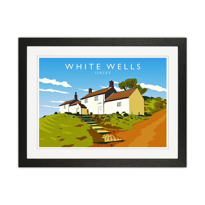 White Wells Travel Art Print by Richard O'Neill Black Grain