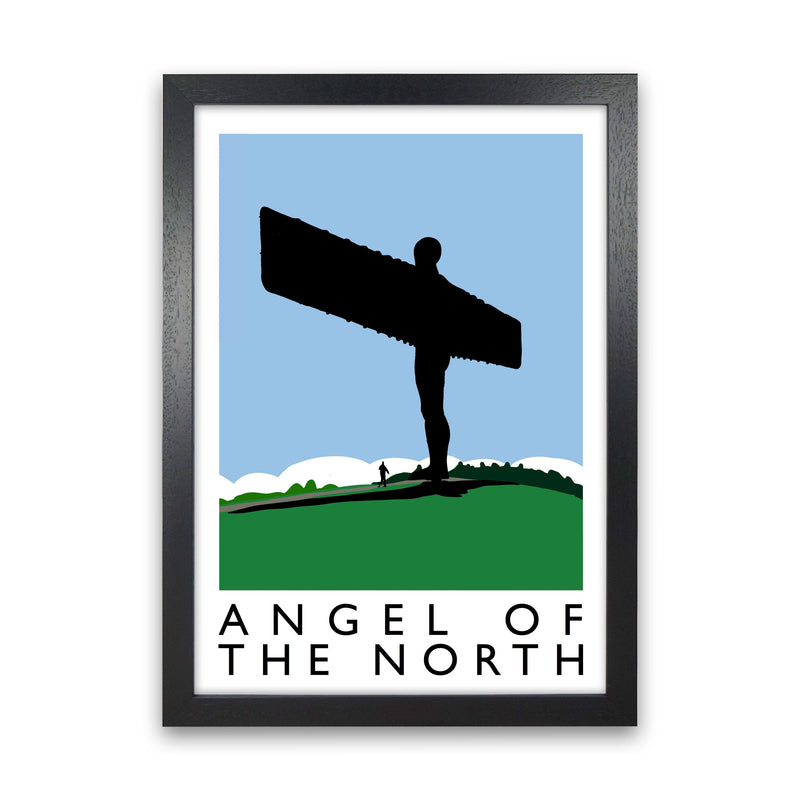 Angel of The North Art Print by Richard O'Neill Black Grain