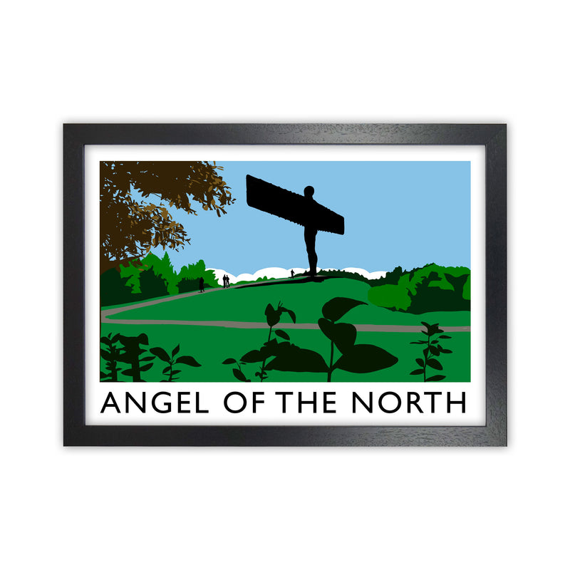 Angel of The North Landscape Framed Digital Art Print by Richard O'Neill Black Grain