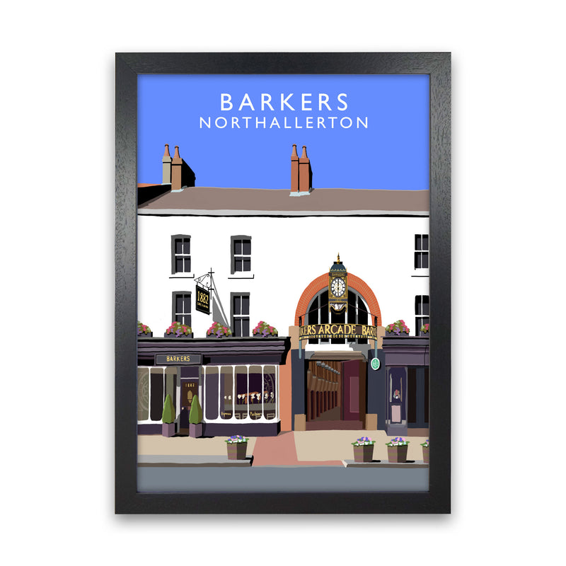 Barkers Northallerton Framed Digital Art Print by Richard O'Neill Black Grain