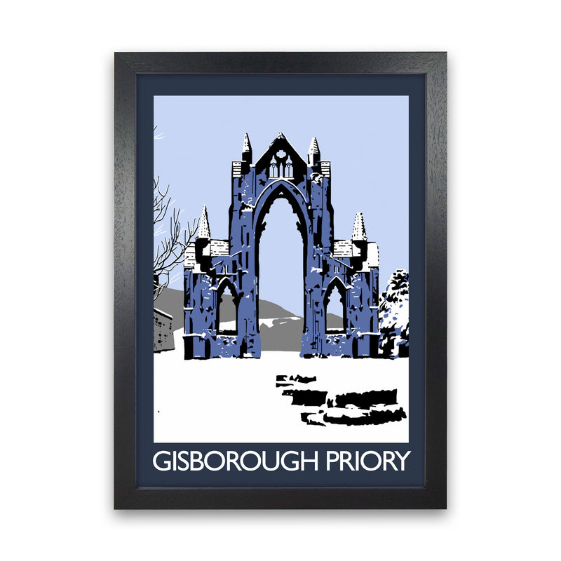 Gisborough Priory Framed Digital Art Print by Richard O'Neill Black Grain