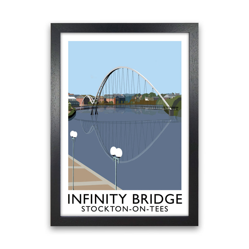 Infinity Bridge Stockton-On-Tees Art Print by Richard O'Neill Black Grain
