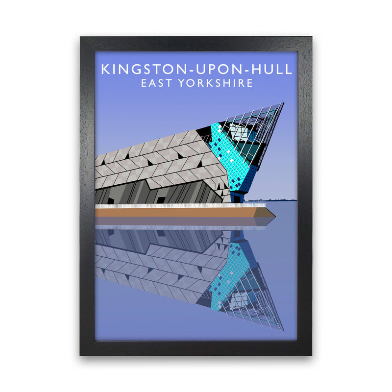 Kingston-upon-Hull by Richard O'Neill Yorkshire Art Print, Vintage Travel Poster Black Grain
