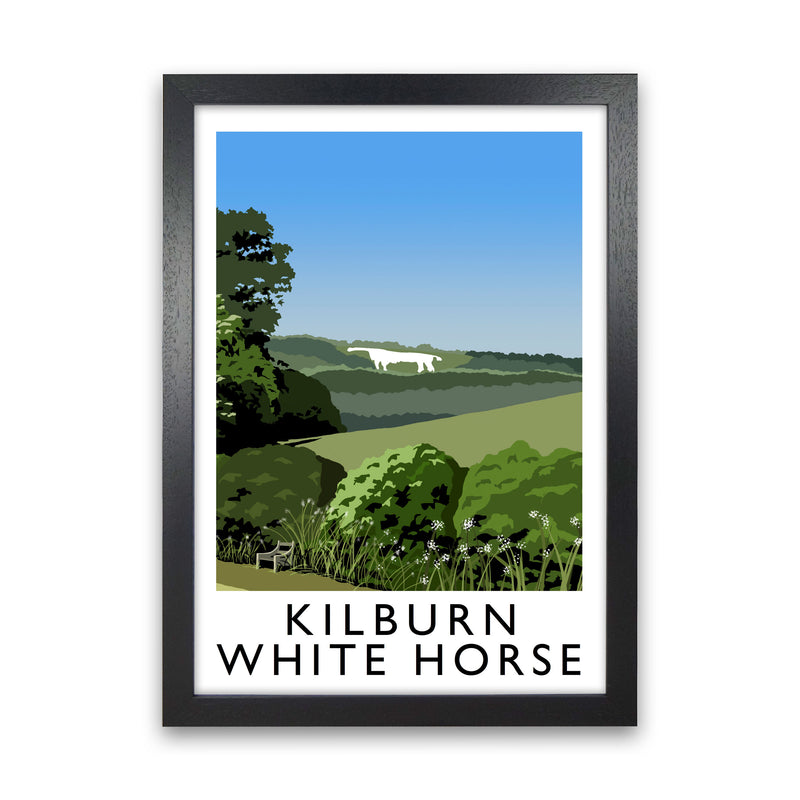 Kilburn White Horse by Richard O'Neill Yorkshire Art Print Black Grain
