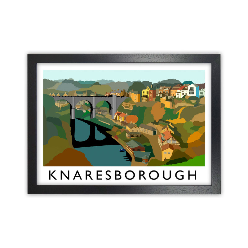 Knaresborough Framed Digital Art Print by Richard O'Neill Black Grain