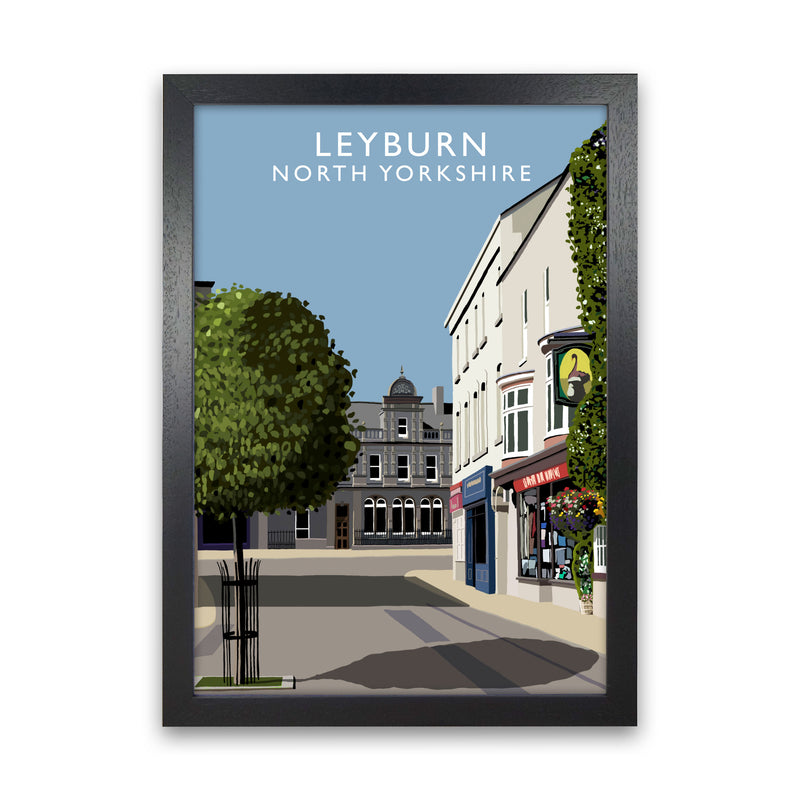 Leyburn North Yorkshire Framed Digital Art Print by Richard O'Neill Black Grain