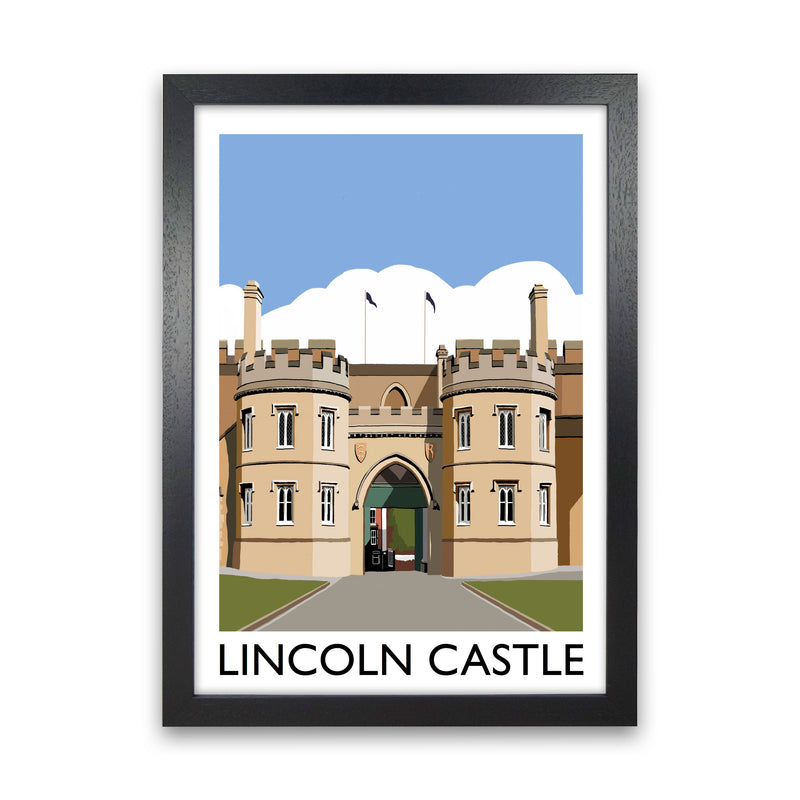 Lincoln Castle Framed Digital Art Print by Richard O'Neill Black Grain