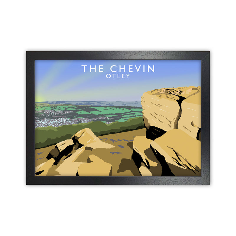 The Chevin Otley Art Print by Richard O'Neill Black Grain