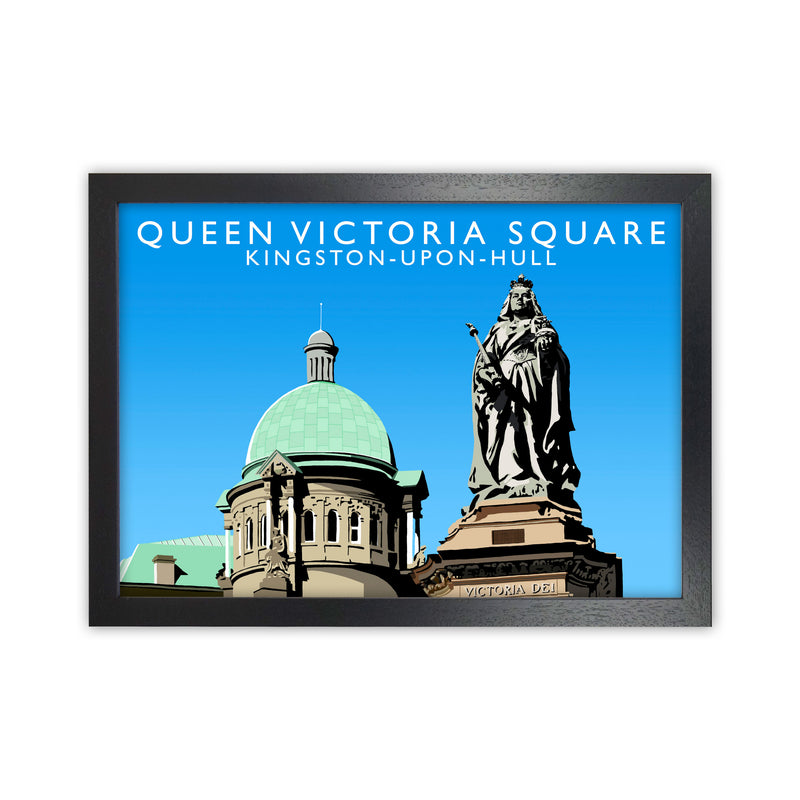 Queen Victoria Square Art Print by Richard O'Neill Black Grain