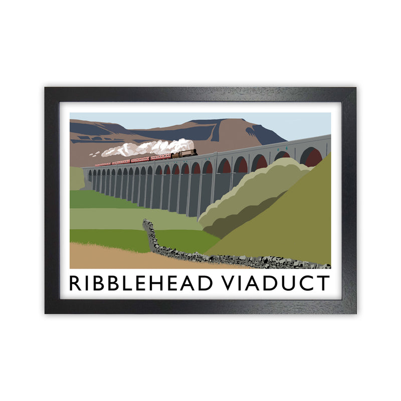 Ribblehead Viaduct Art Print by Richard O'Neill Black Grain