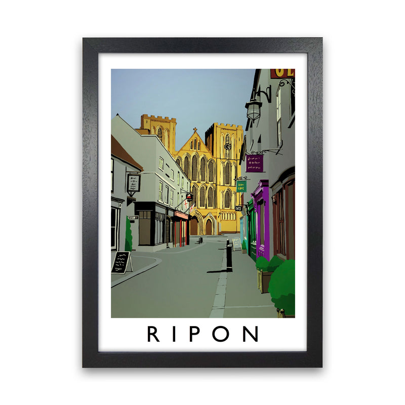 Ripon by Richard O'Neill Yorkshire Art Print, Vintage Travel Poster Black Grain