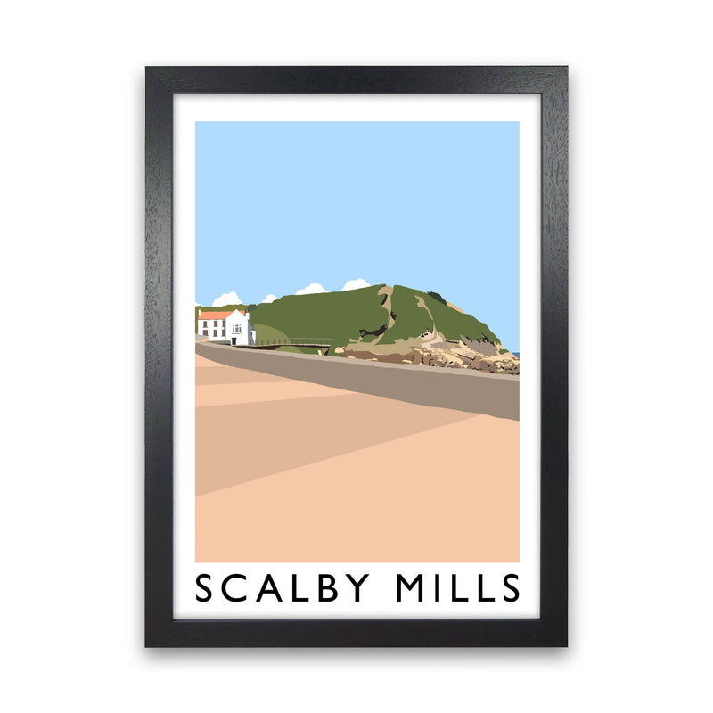 Scalby Mills Art Print by Richard O'Neill Black Grain