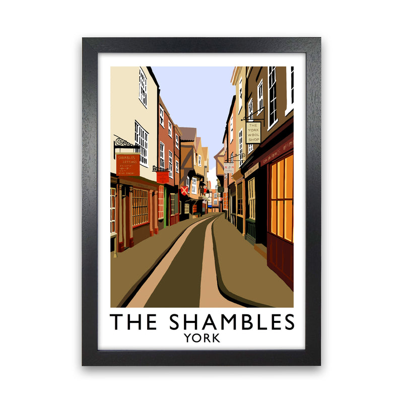 The Shambles York Framed Digital Art Print by Richard O'Neill Black Grain