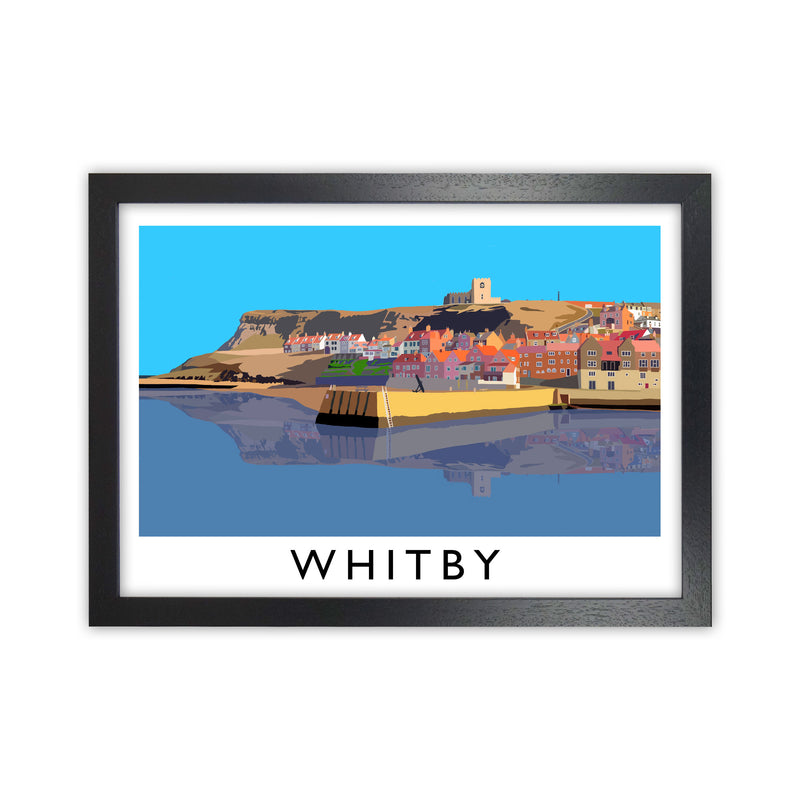 Whitby Framed Digital Art Print by Richard O'Neill Black Grain