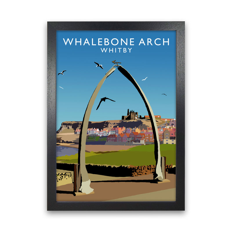 Whalebone Arch Whitby Art Print by Richard O'Neill Black Grain