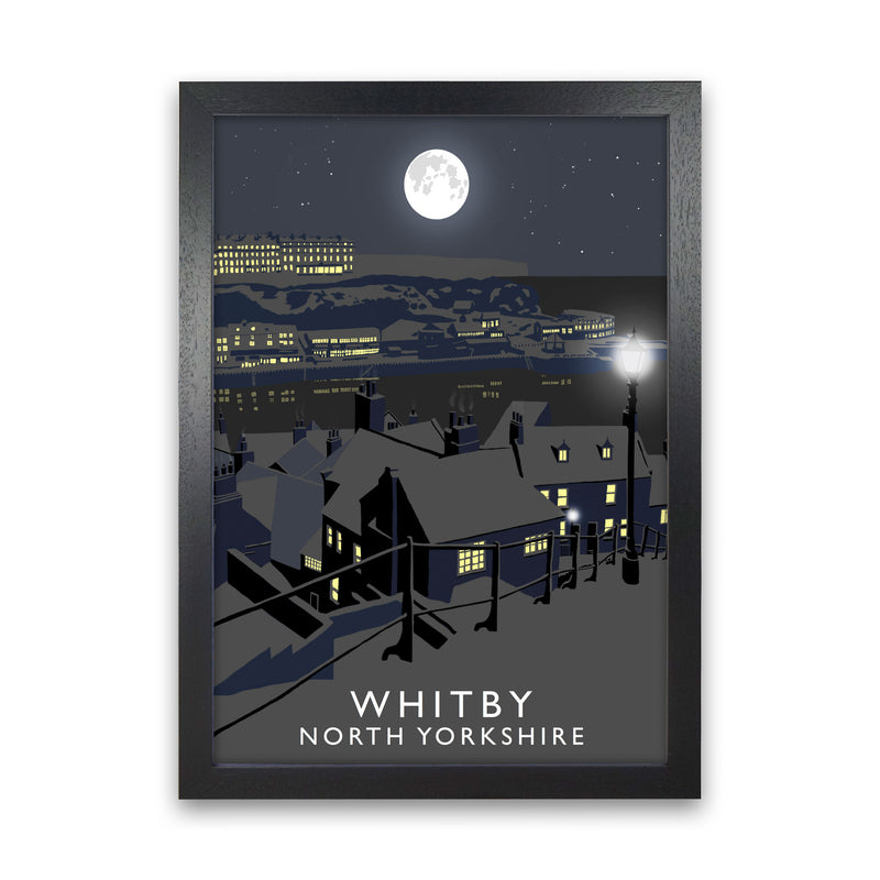 Whitby by Richard O'Neill Yorkshire Art Print, Vintage Travel Poster Black Grain