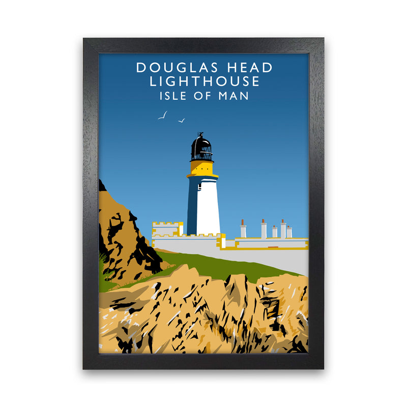 Douglas Head Lighthouse Isle of Man Framed Art Print by Richard O'Neill Black Grain