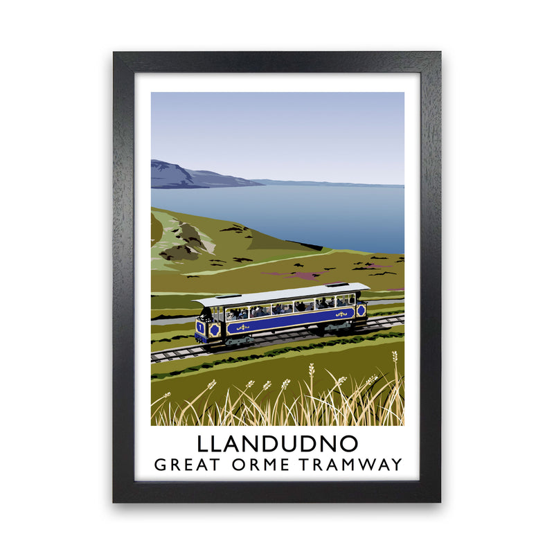 Llando Great Orme Tramway Art Print by Richard O'Neill Black Grain