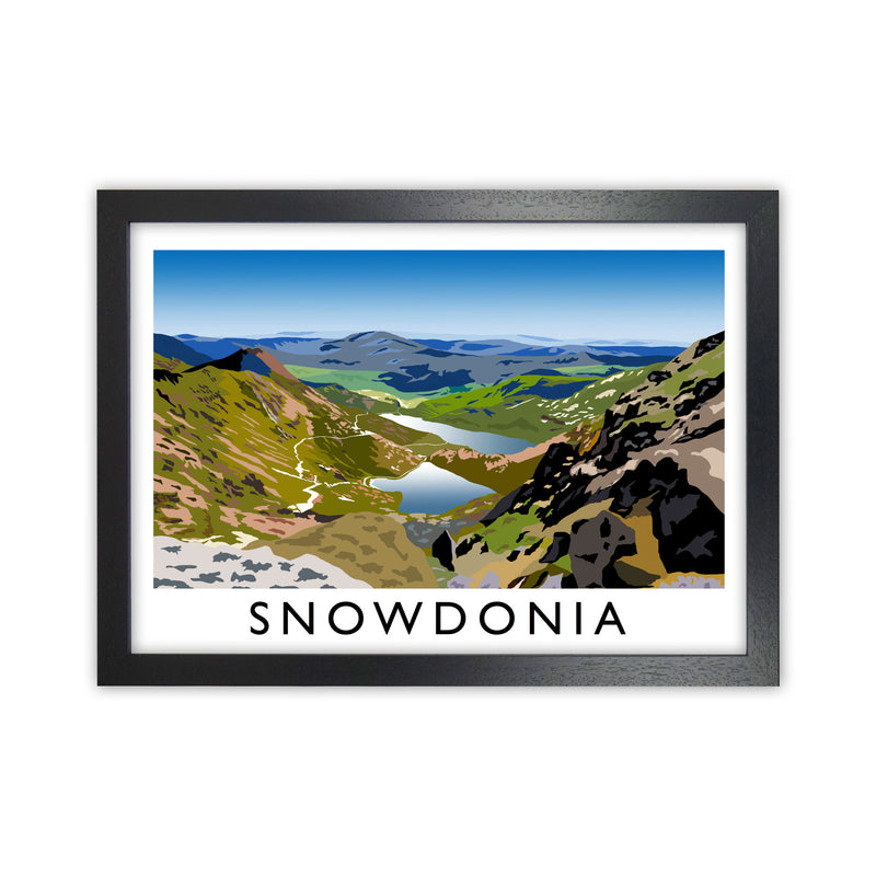 Snowdonia Framed Digital Art Print by Richard O'Neill Black Grain