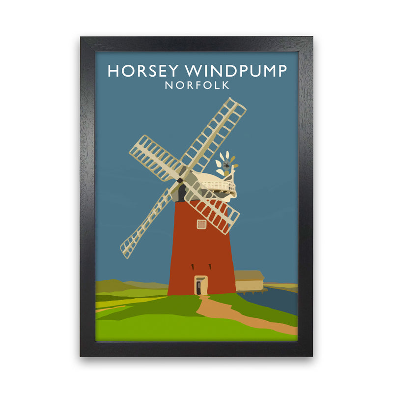 Horsey Windpump Norfolk Art Print by Richard O'Neill Black Grain