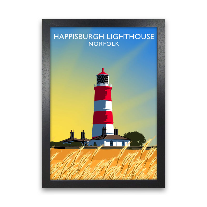 Happisburgh Lighthouse Norfolk Art Print by Richard O'Neill Black Grain