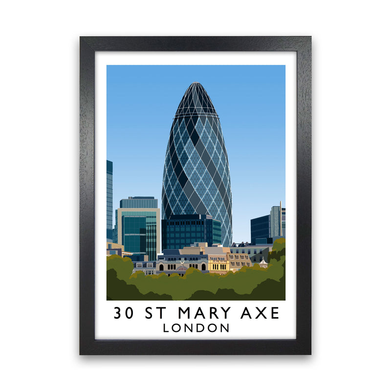30 St Mary Axe London Travel Art Print by Richard O'Neill Black Grain