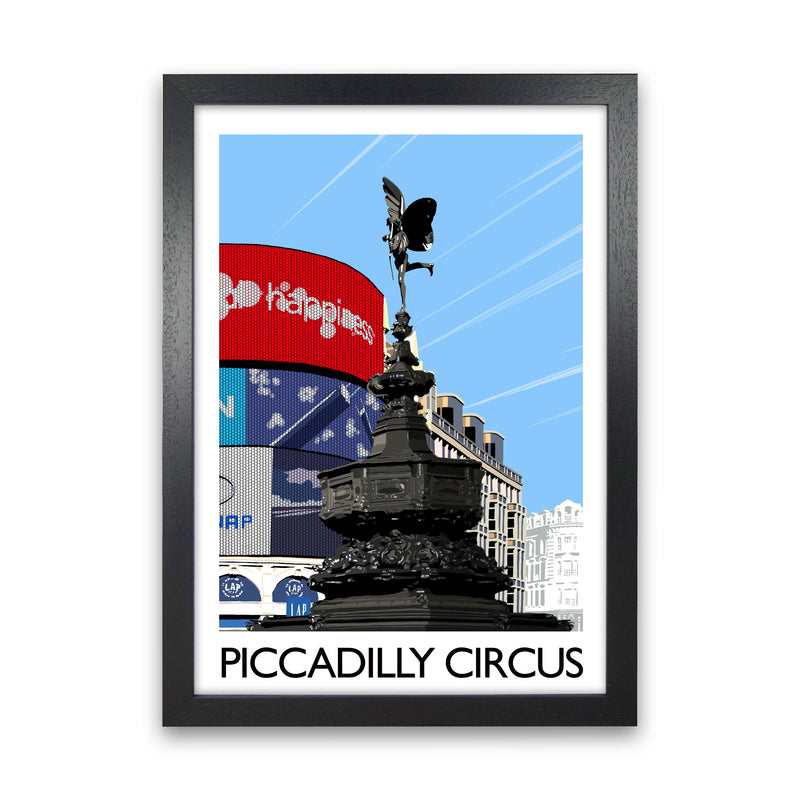 Piccadilly Circus London Art Print by Richard O'Neill Black Grain