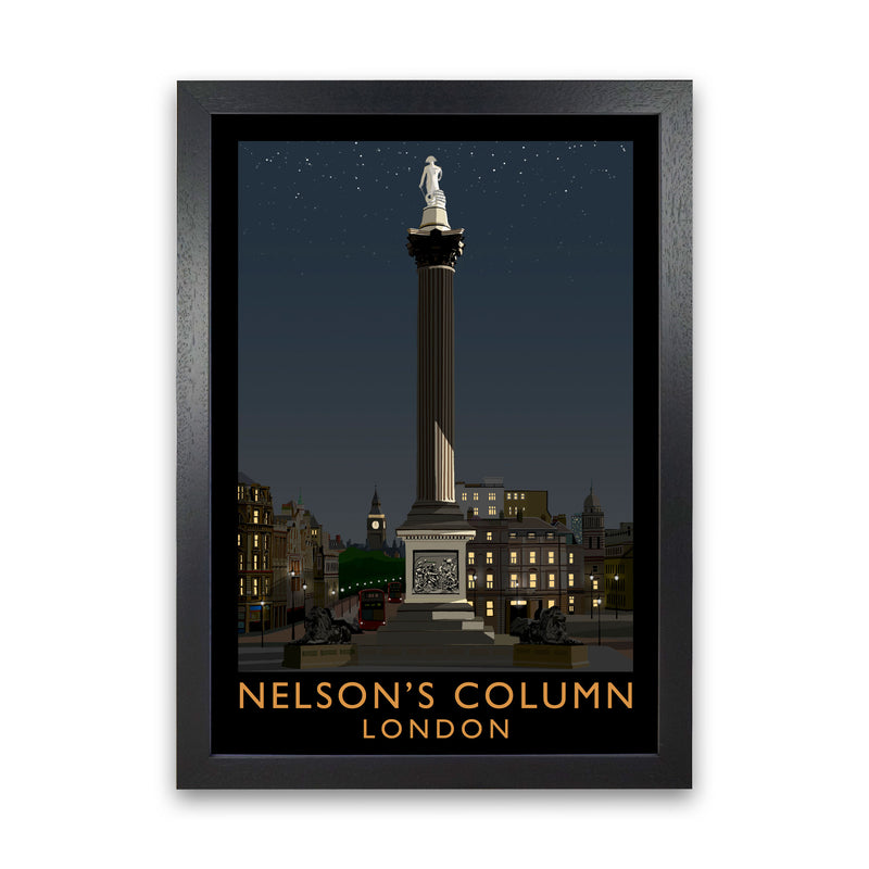 Nelson's Column London Art Print by Richard O'Neill Black Grain