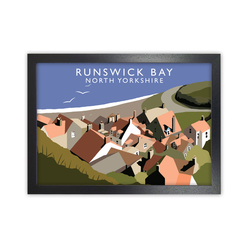 Runswick Bay North Yorkshire Art Print by Richard O'Neill Black Grain