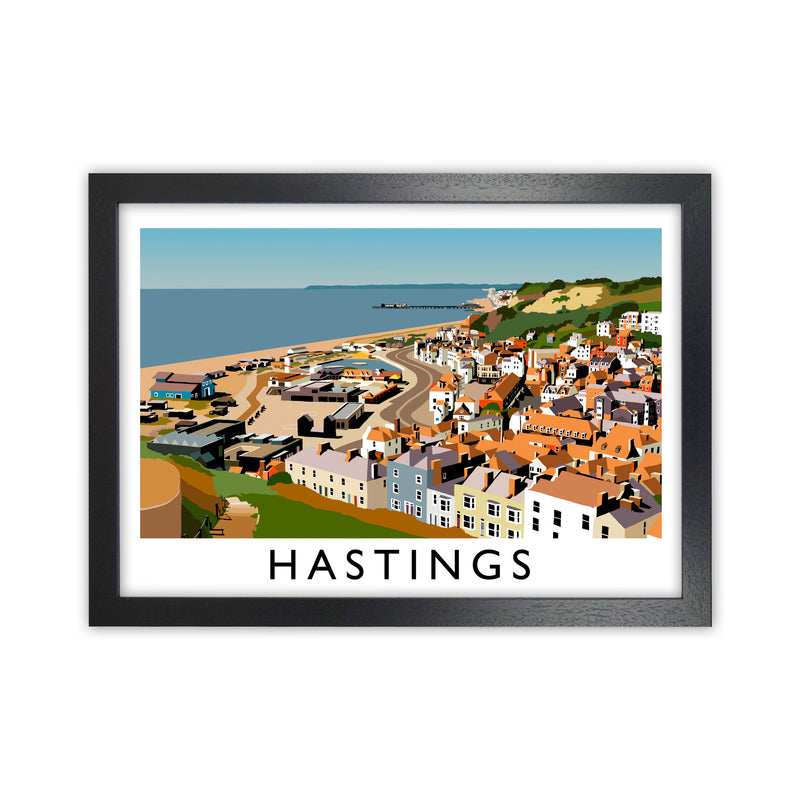 Hastings Framed Digital Art Print by Richard O'Neill Black Grain