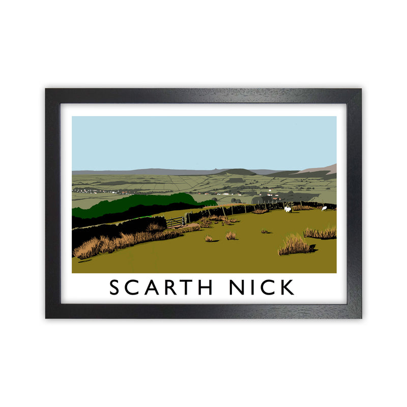 Scarth Nick by Richard O'Neill Yorkshire Art Print, Vintage Travel Poster Black Grain