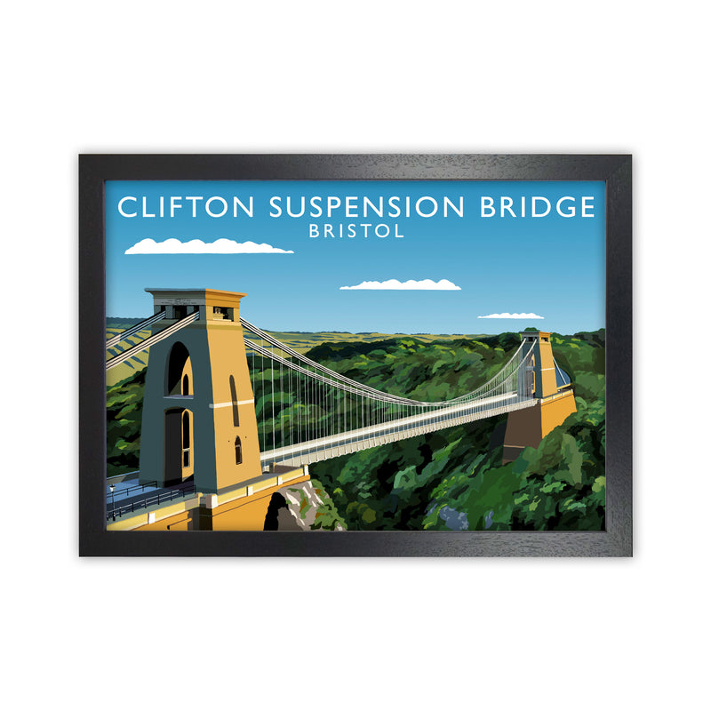 Clifton Suspension Bridge Bristol Framed Art Print by Richard O'Neill Black Grain