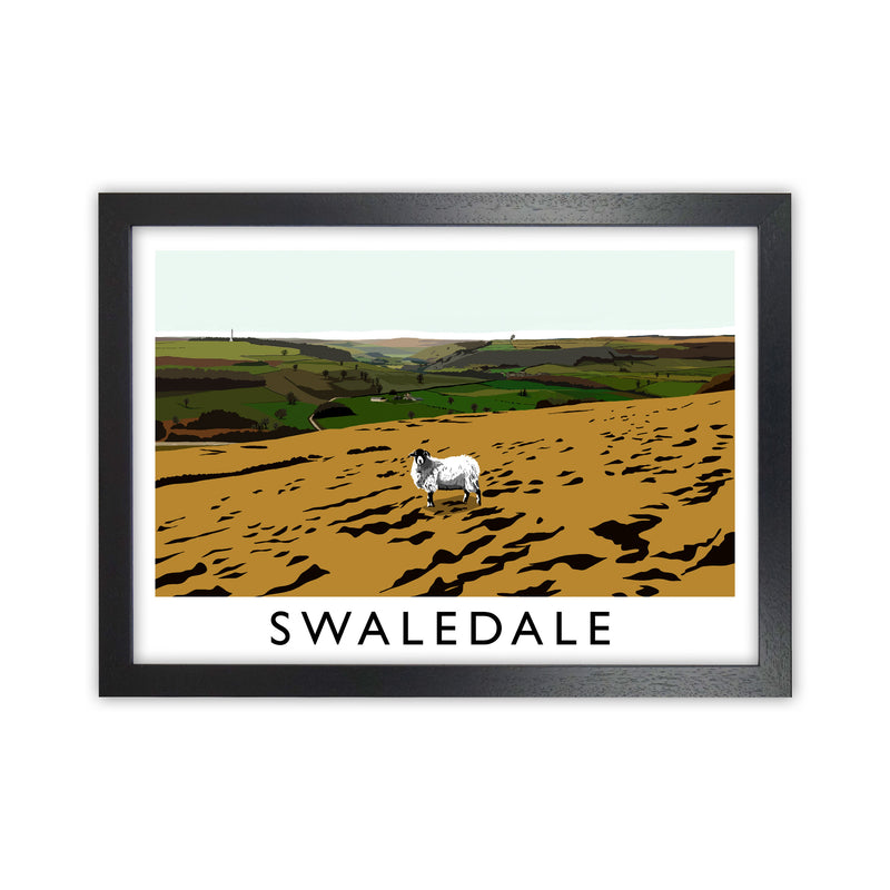 Swaledale by Richard O'Neill Yorkshire Art Print, Vintage Travel Poster Black Grain