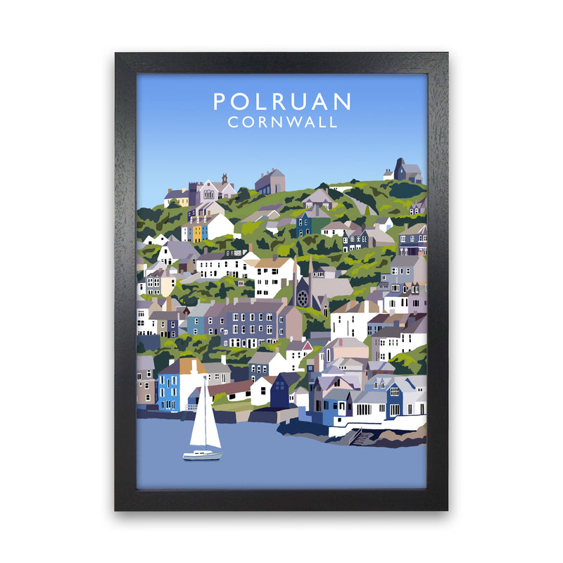 Polruan Cornwall Art Print by Richard O'Neill Black Grain