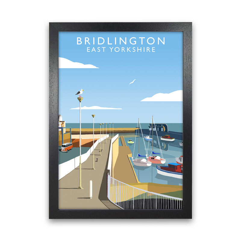 Bridlington East Yorkshire Framed Digital Art Print by Richard O'Neill Black Grain