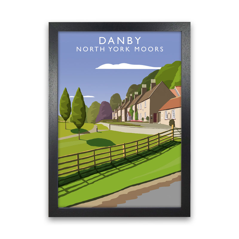 Danby (Portrait) by Richard O'Neill Yorkshire Art Print, Vintage Travel Poster Black Grain