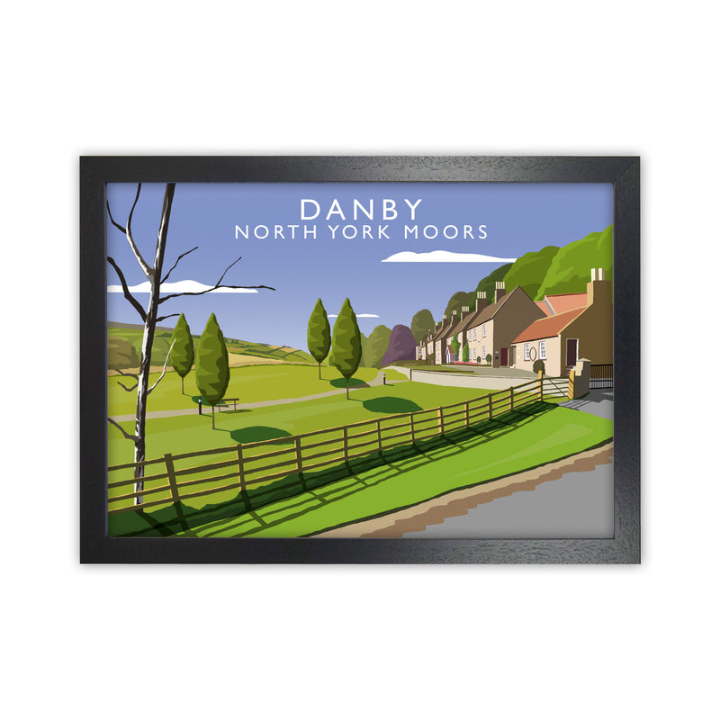 Danby (Landscape) by Richard O'Neill Yorkshire Art Print, Vintage Travel Poster Black Grain