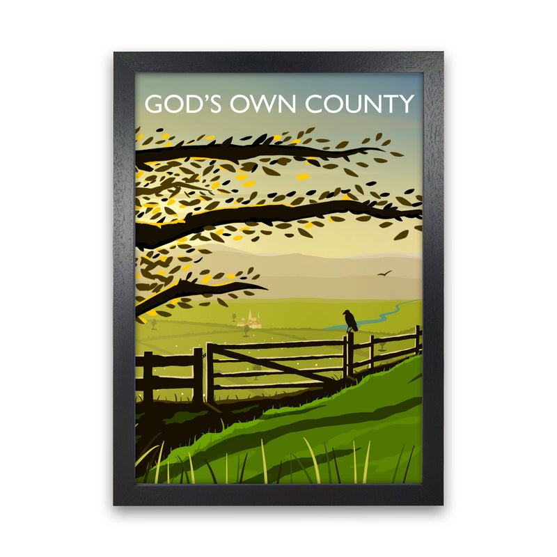 God's Own County Art Print by Richard O'Neill Black Grain