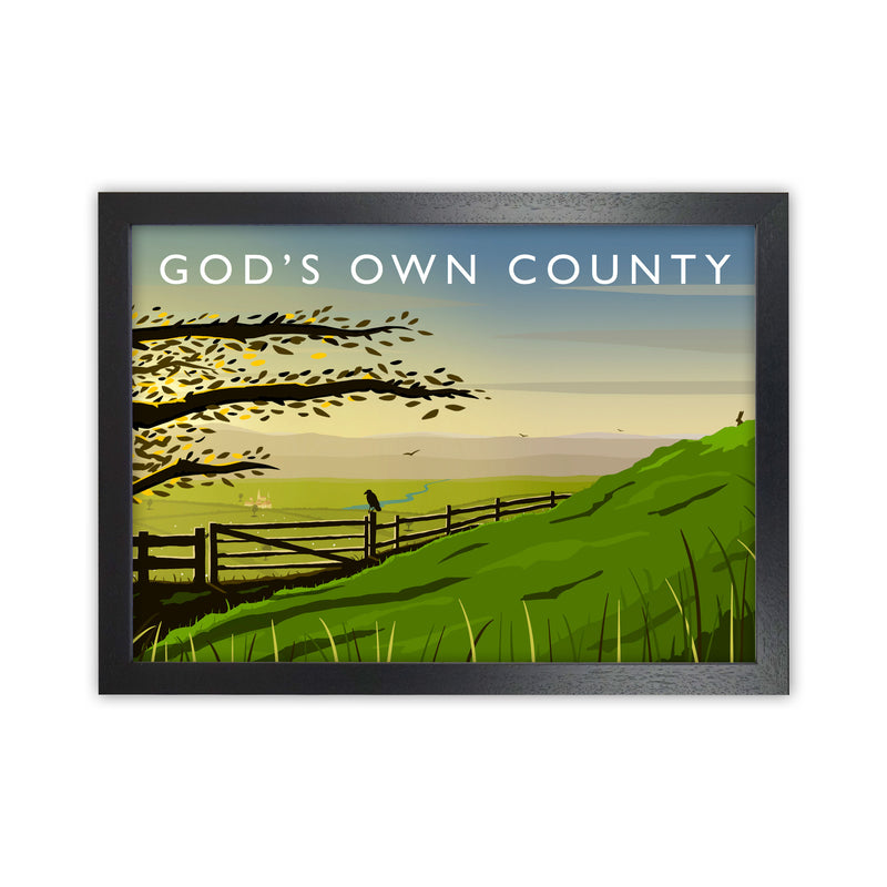 Gods Own County (Landscape) Yorkshire Art Print Poster by Richard O'Neill Black Grain
