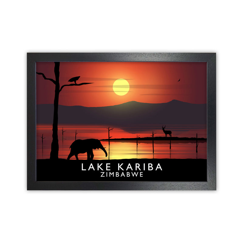 Lake Kariba Zimbabwe Framed Digital Art Print by Richard O'Neill Black Grain