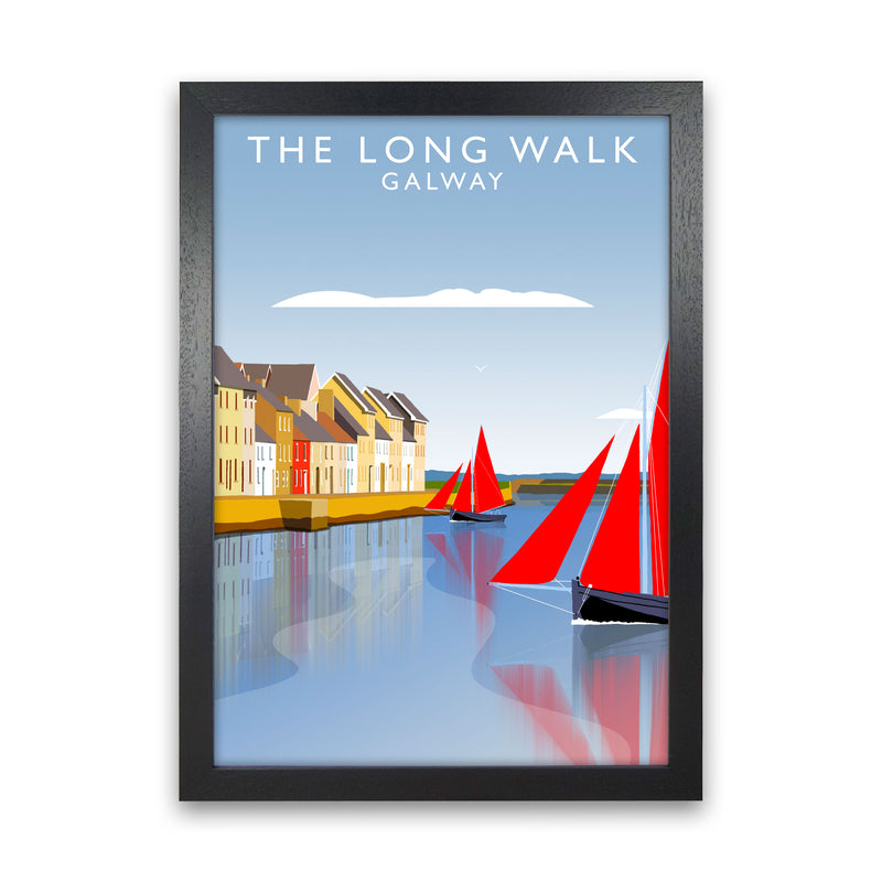 The Long Walk Galway Art Print by Richard O'Neill Black Grain