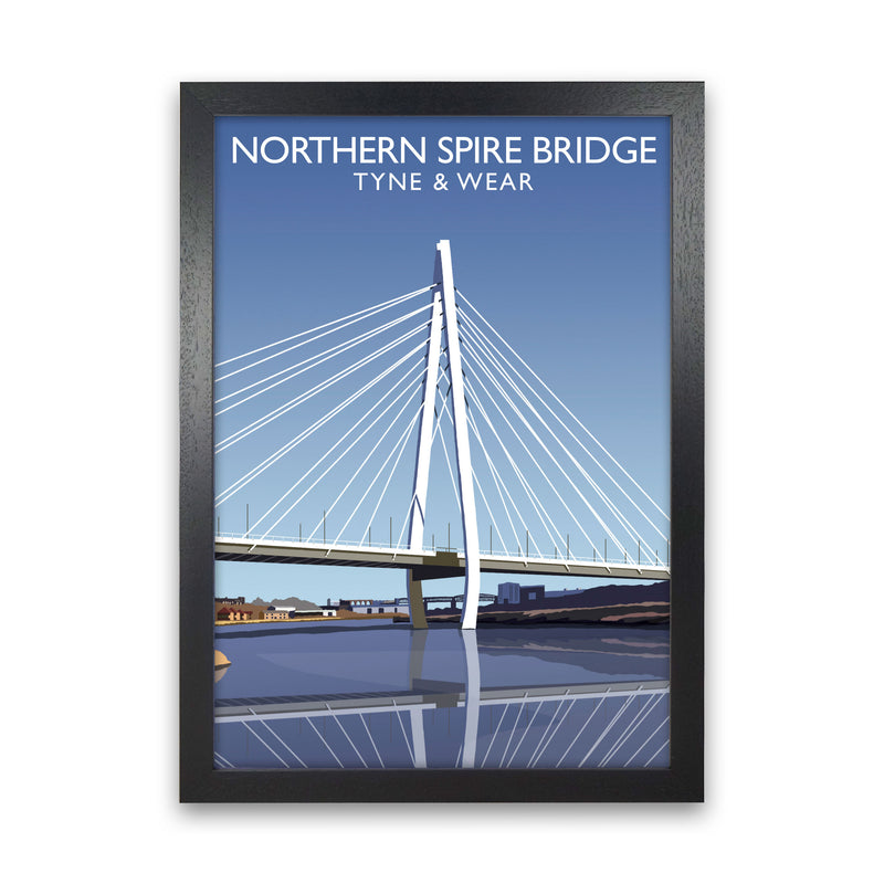 Northern Spire Bridge Tyne & Wear Framed Art Print by Richard O'Neill Black Grain