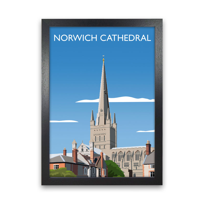 Norwich Cathedral Art Print by Richard O'Neill Black Grain