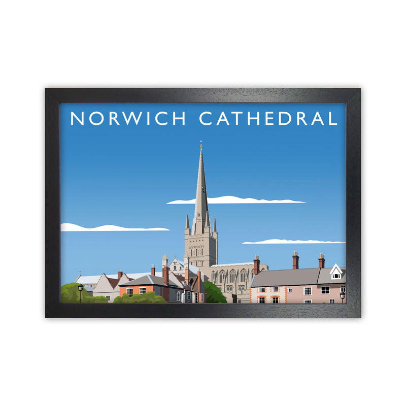 Norwich Cathedral Art Print by Richard O'Neill Black Grain
