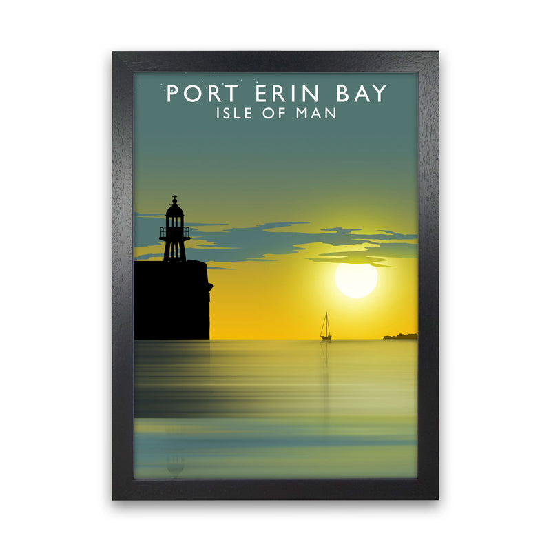 Port Erin Bay Isle of Man Art Print by Richard O'Neill Black Grain