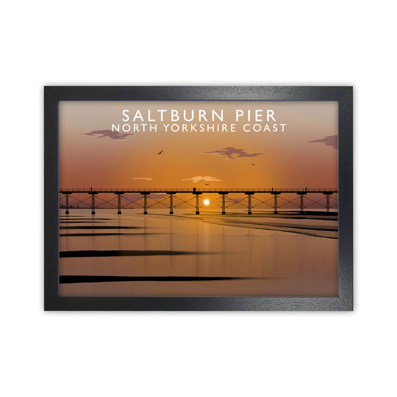 Saltburn Pier North Yorkshire Coast Art Print by Richard O'Neill Black Grain