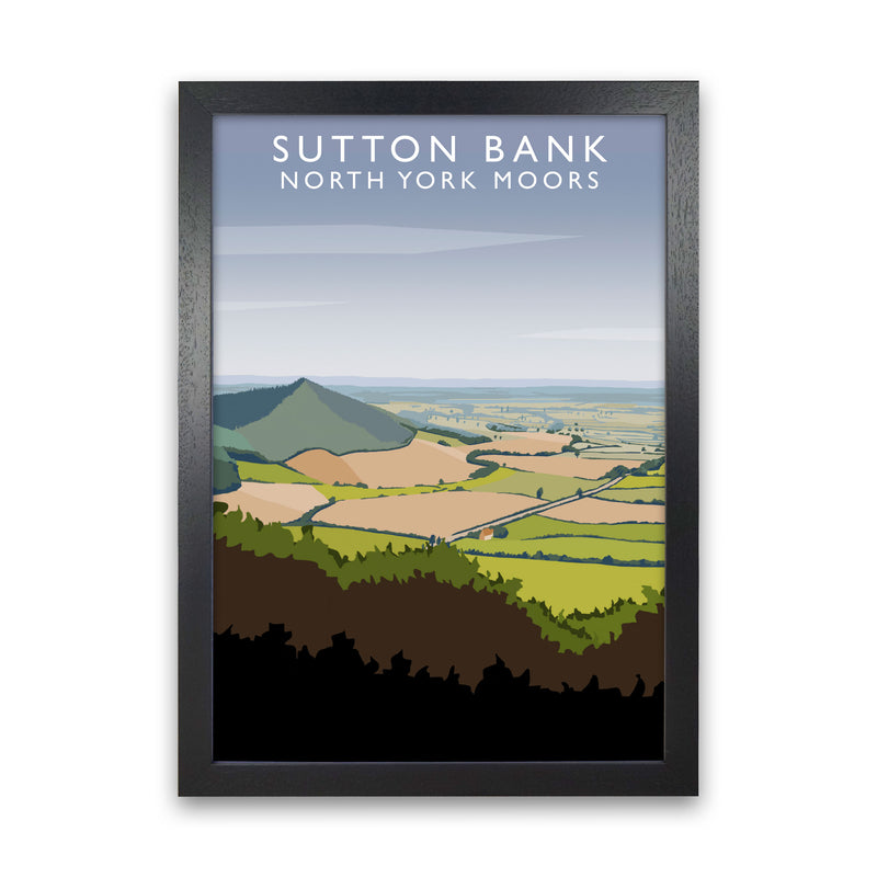 Sutton Bank (Portrait) by Richard O'Neill Yorkshire Art Print, Travel Poster Black Grain
