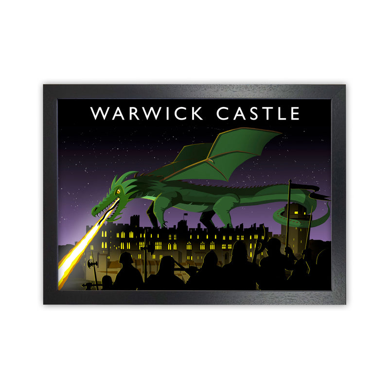 Warwick Castle With Dragon (Landscape) by Richard O'Neill Black Grain