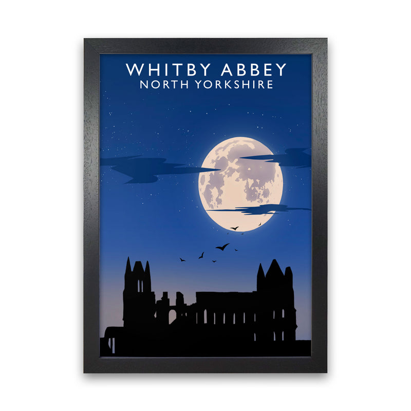 Whitby Abbey (Night) (Portrait) by Richard O'Neill Yorkshire Art Print Black Grain
