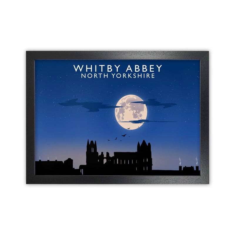 Whitby Abbey (Night) (Landscape) by Richard O'Neill Yorkshire Art Print Black Grain